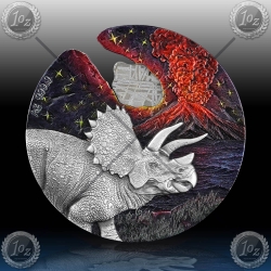 2oz NIUE $2Dollras 2021 Dinosaur (Impact Moments - Meteorite) BU